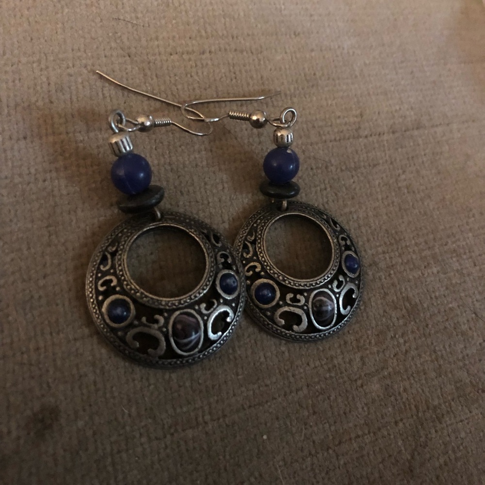 Sodalite? Loops Earrings - 71A $12 or 🎉